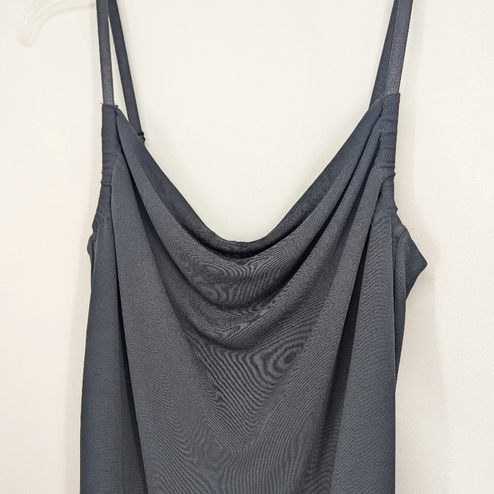 Vintage 90s Y2K The Limited Women's Midi Cowlneck Slinky Dress Black Size Small - Picture 2 of 8